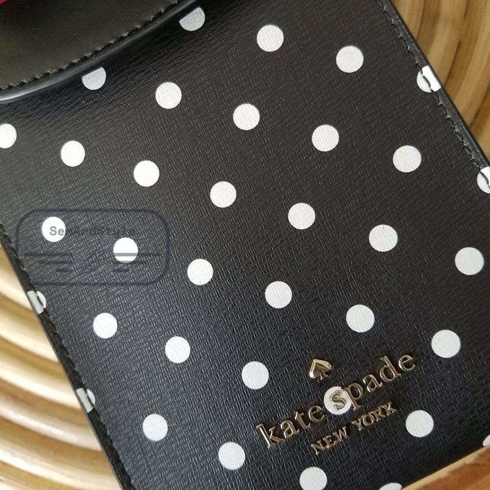 Kate Spade Minnie Mouse Disney N/S Phone Crossbody Bag Purse Black White - Picture 7 of 11